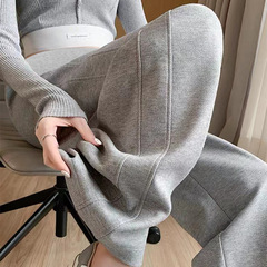 Pregnant women's pants for spring and autumn, outerwear wide-leg pants, high-waisted plus-size straight-leg long pants, casual pants for pregnant women, autumn wear