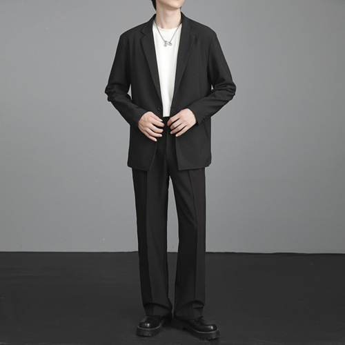 Suit set men's spring Korean trend casual all-match suit coat men's high-end handsome small suit set
