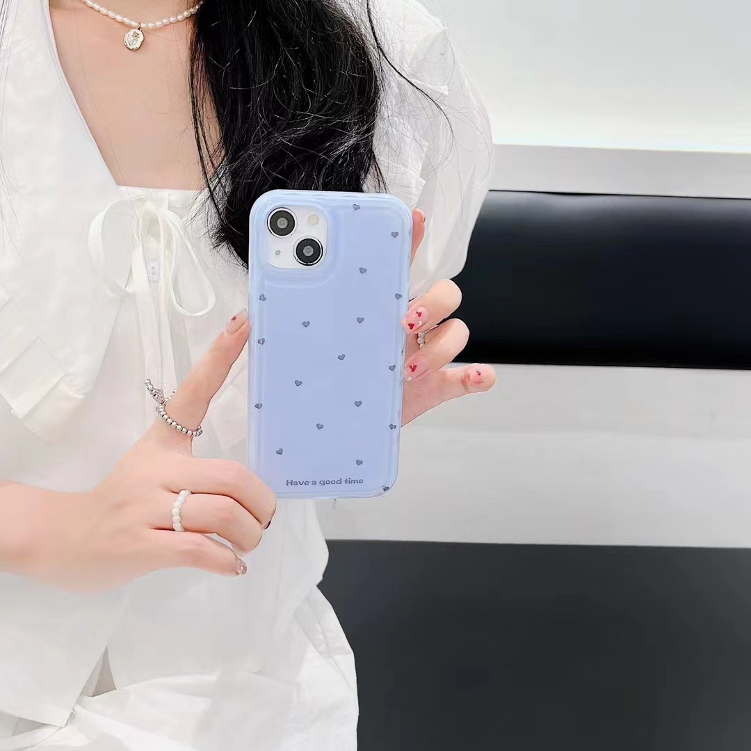 Ins simple punto de onda de color sólido para 14ProMax funda para teléfono móvil iPhone12/13 Apple 15 hembra 14 cáscara de gelatina