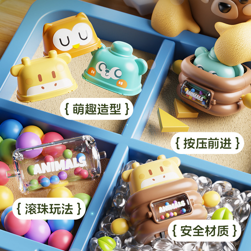萌宠儿童滚珠惯性车宝宝按压前进回力小汽车滑行玩具批发糖玩礼品|undefined
