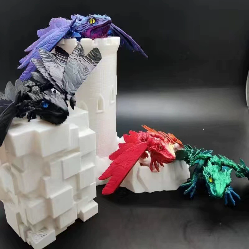 3D Print Модель имитации летающих драконов археоптерикса игрушка с полным шарнирным пером с открытым ртом детская игрушка