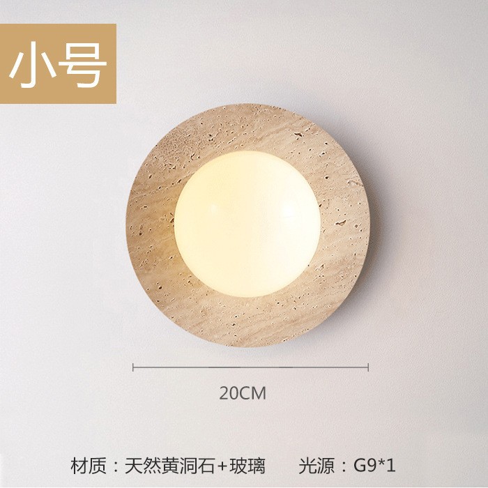Residencias pasillo lámpara de pared faro de lámpara de pared redonda ovalada dormitorio de fondo de piedra de la villa amarilla cabecera de cama japonesa
