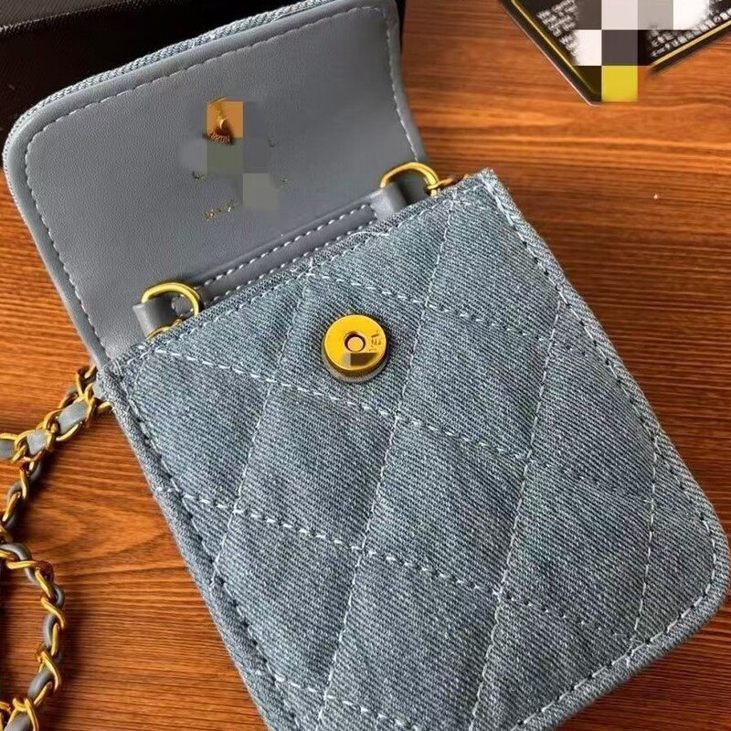 2024Vic Birthday Gift Camera Bag Denim Coin Purse Small Square Bag Cc Small Chanel-Style Crossbody Bag
