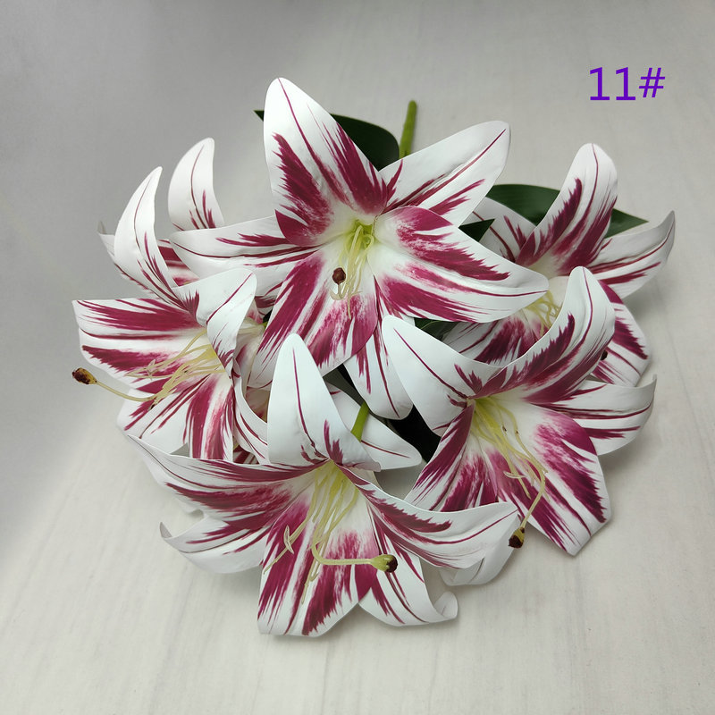 3D, 7 ramos de flores de lirio; decoración para pasillo de boda; pared floral; decoración de interiores; flores artificiales para fotografía; decoración de la habitación nupcial