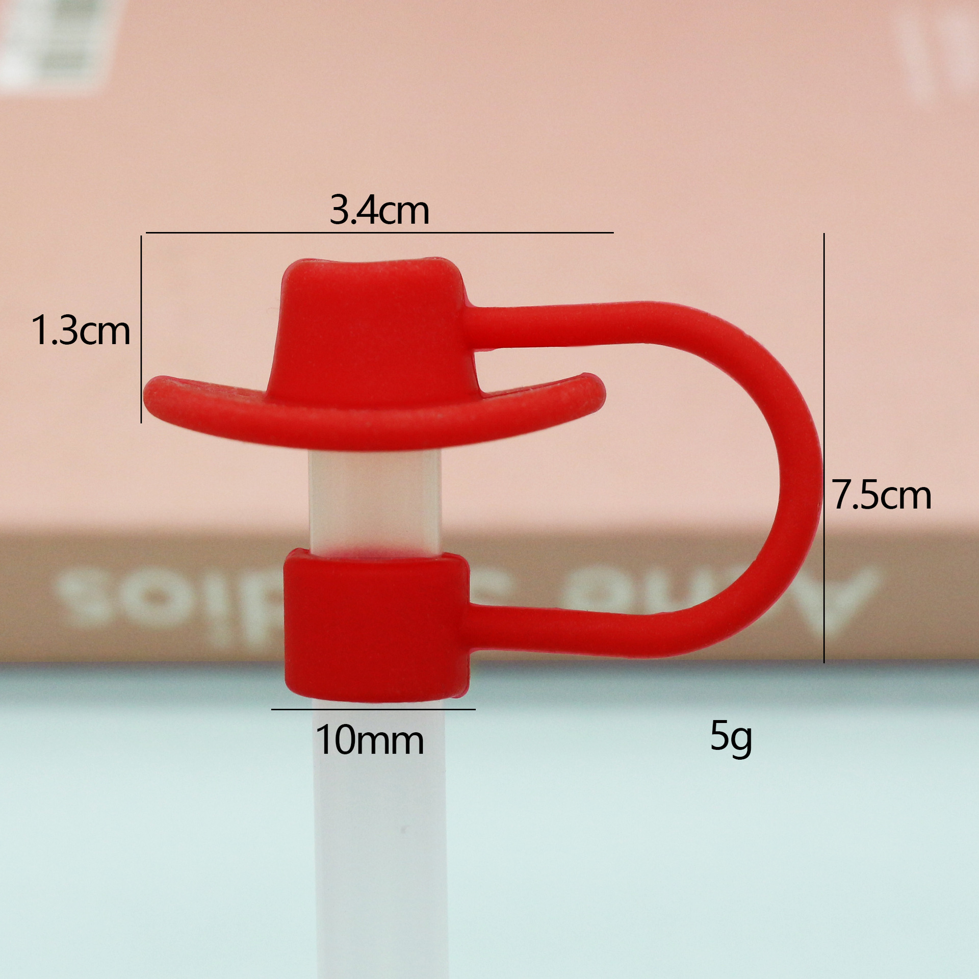 Sombrero vaquero rojo de silicona de 10 mm