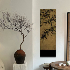 Ancient style ink bamboo Xuan guan decorative painting new Chinese style water and ink bamboo living room background wall hanging painting retro mural 