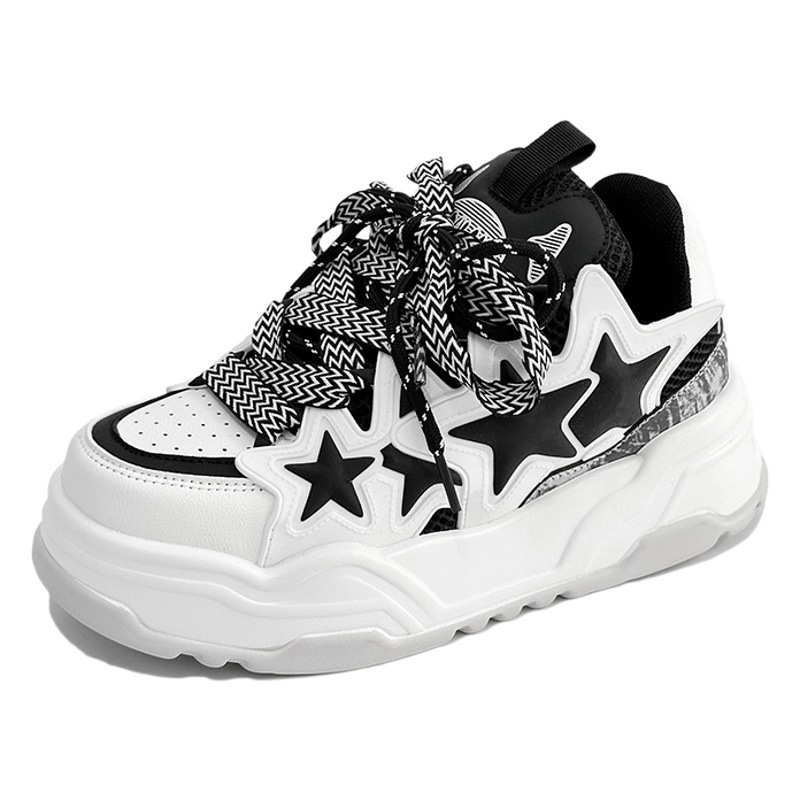 Xu Ling Spot National Trend Off-White Star Bread Shoes 2025 New Autumn and Winter Couple Sneakers Increased Thick-Soled Shoes Trbottomy