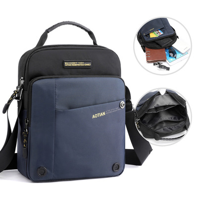 休閑男士單肩斜挎包輕便防水斜挎包手提包牛津布包大容量  8366#