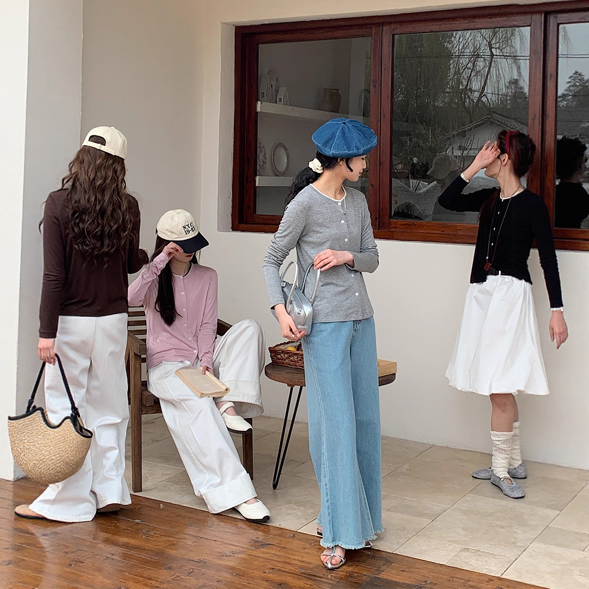 Ai Chunshe Tencel Wool Knit Sweater for Women, New Spring/Summer Lyocell Base Cardigan, Slim Fit Versatile Long Sleeve Cover-Up