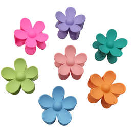 跨境亚马逊磨砂花朵抓夹发饰后脑勺盘发马尾五瓣花发抓女气质顶夹