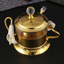 金属糖缸咖啡装糖罐美式糖盒糖果罐带盖糖罐子白砂糖家用方糖罐