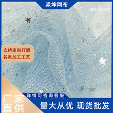 网纱满天星网布银星月布料服装箱包网眼布烫银膜星月纱婚纱网孔