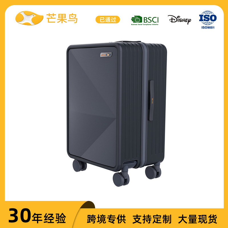 Vali nhựa PC size cabin 20 inch chống va đập, khóa số TSA, xách tay máy bay — Màu đen