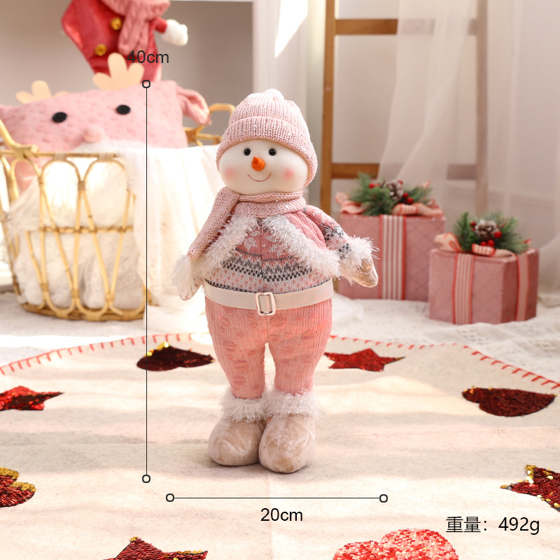 El conjunto de muñecas sin rostro de Navidad transfronteriza decora la Navidad rosa muñeco de nieve enano Papá Noel creativo Adornos navideños