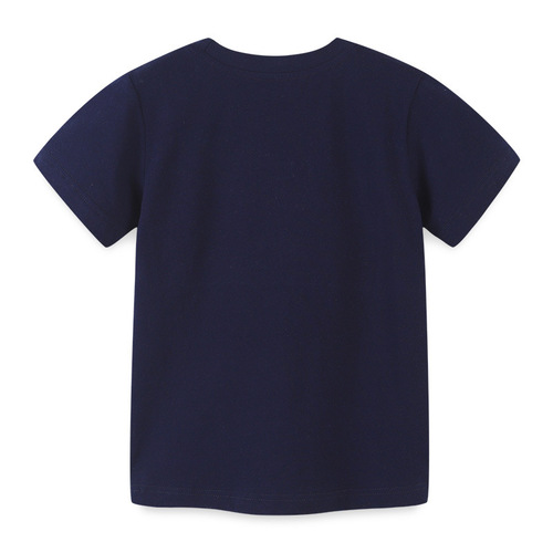 European and American style boys' short sleeve knit cotton summer small and medium children versatile T-shirt cartoon round neck baby base shirt