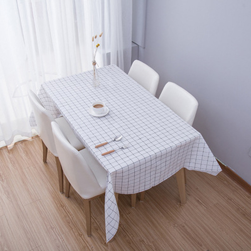 Japanese style home tablecloth ins tablecloth anti scald, waterproof, oil resistant, and wash free PVC checkered coffee_voghion.com
