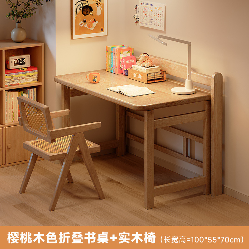 Escritorio plegable de madera maciza Dormitorio del hogar del estudiante Mesa simple Escritorio de escritorio junto a la cama Escritorio de estudio Escritorio de computadora Escritorio