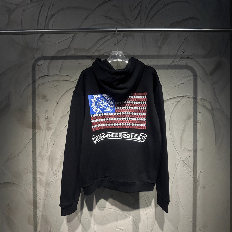 Correct Version of Ch Crowe's New Autumn and Winter Style Horseshoe Sanskrit Printed Zipper Hooded Sweatshirt for Couples