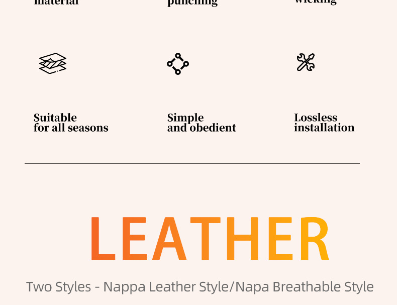 Cross-Border Popular Car Seat Cushion, Breathable Nappa Leather Seat Pad, Soft and Comfortable for All Seasons, Size Three