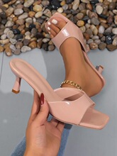 A 76843 Elegant Square Toe Heeled Sandals ���ʷ�ͷ�߸���Ь