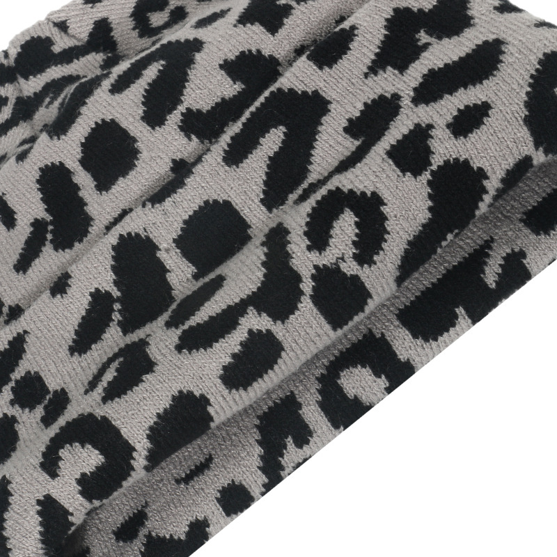 2023 Autunno e Inverno Jacquard Acrilico Cappello di Lana ins Casual Versatile Studente Sci Leopardo Cappello Lavorato A Maglia delle Donne_voghion.com