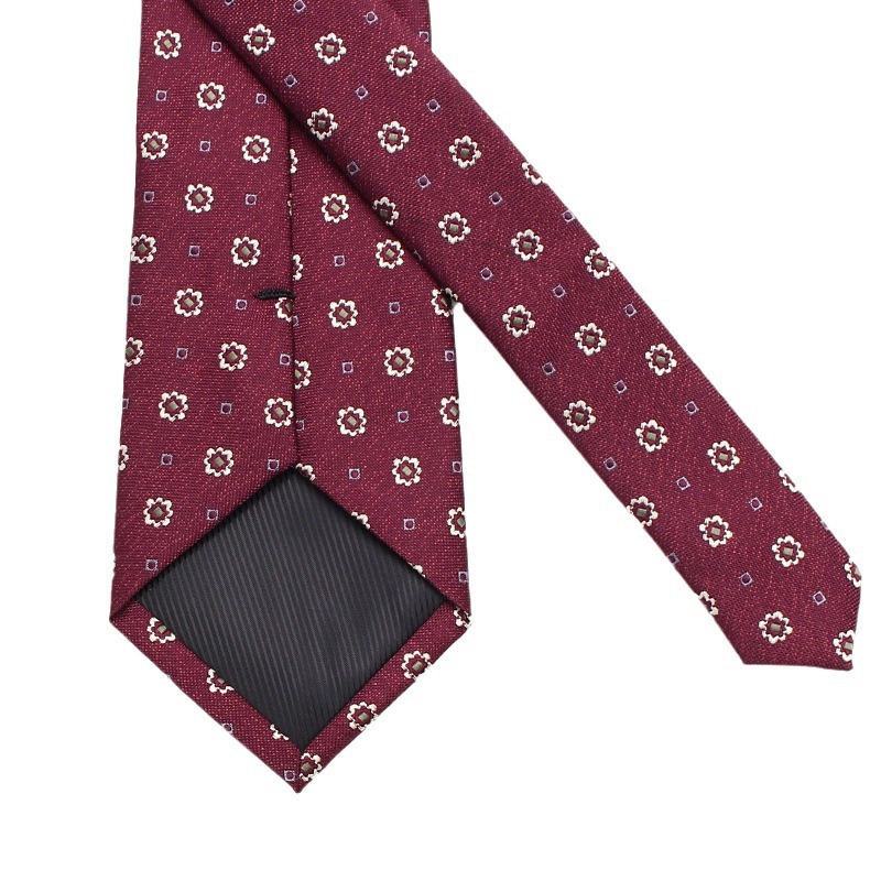 Polyester Silk Business Tie For Men Wine Red Retro Wedding_voghion.com