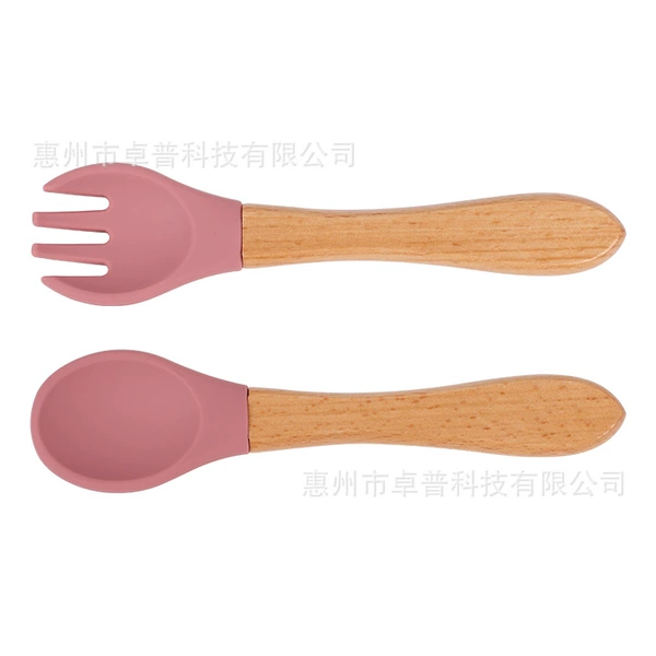 Red fork, spoon