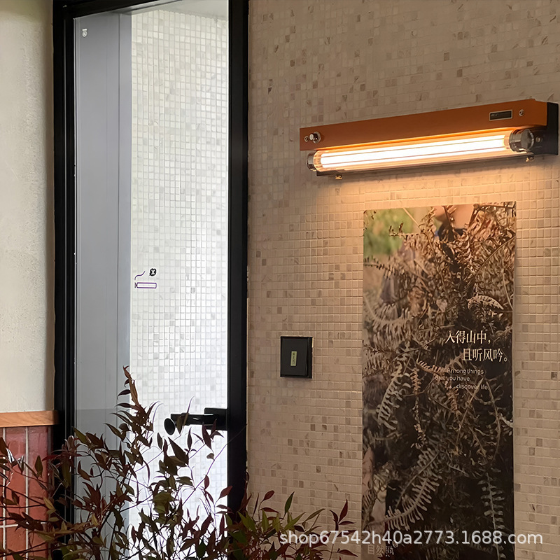 わびさびスタイル LED 中世風サンドサイドストリップストレージレトロ配線不要アートストリップライト雰囲気寝室の壁ランプ|undefined