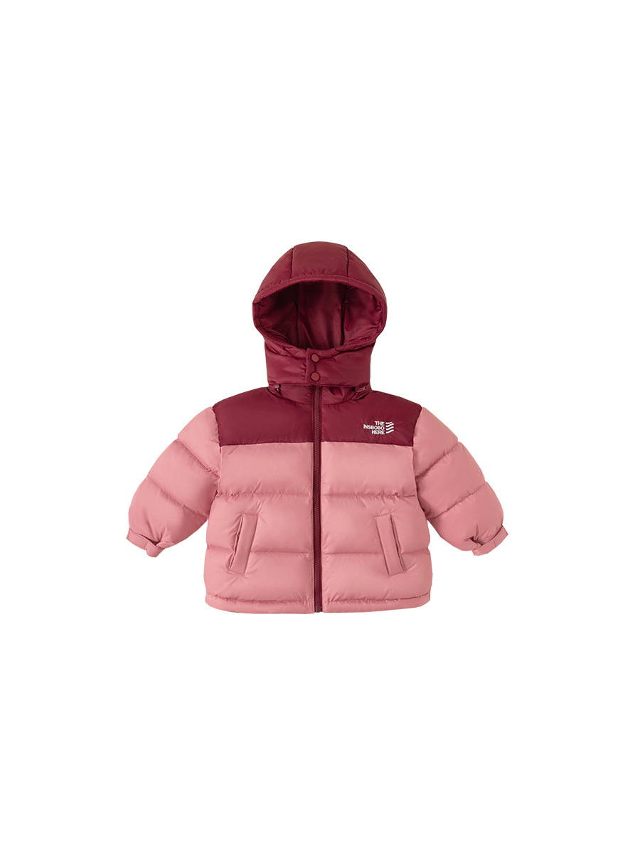 Babycity niños abajo chaqueta de invierno casual niñas color a juego con capucha abajo chaqueta engrosada caliente DY23134