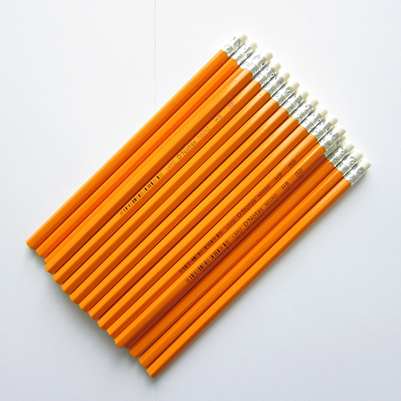 黄杆铅笔HB铅笔绘图素描带橡皮擦铅笔小学生写字专用铅笔环保