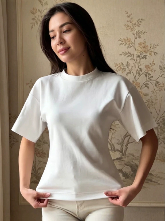 性感修身显瘦圆领纯色短袖女式T恤夏季系带收腰纯欲休闲T恤上衣女