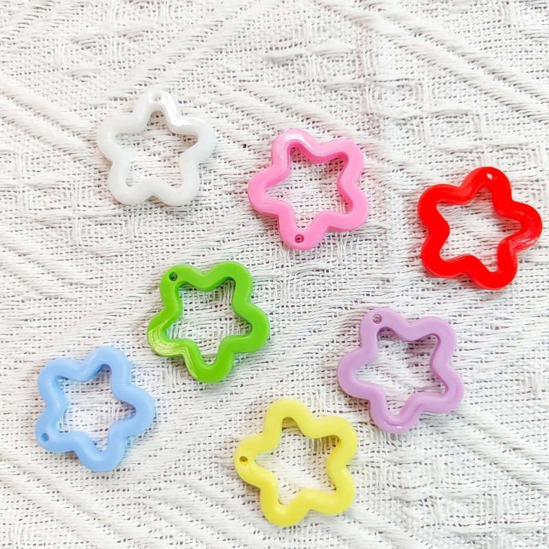30 ミリメートルアクリルカラー五芒星マクロン DIY キーホルダーペンダントペンダントネックレスイヤリングジュエリーアクセサリー|undefined