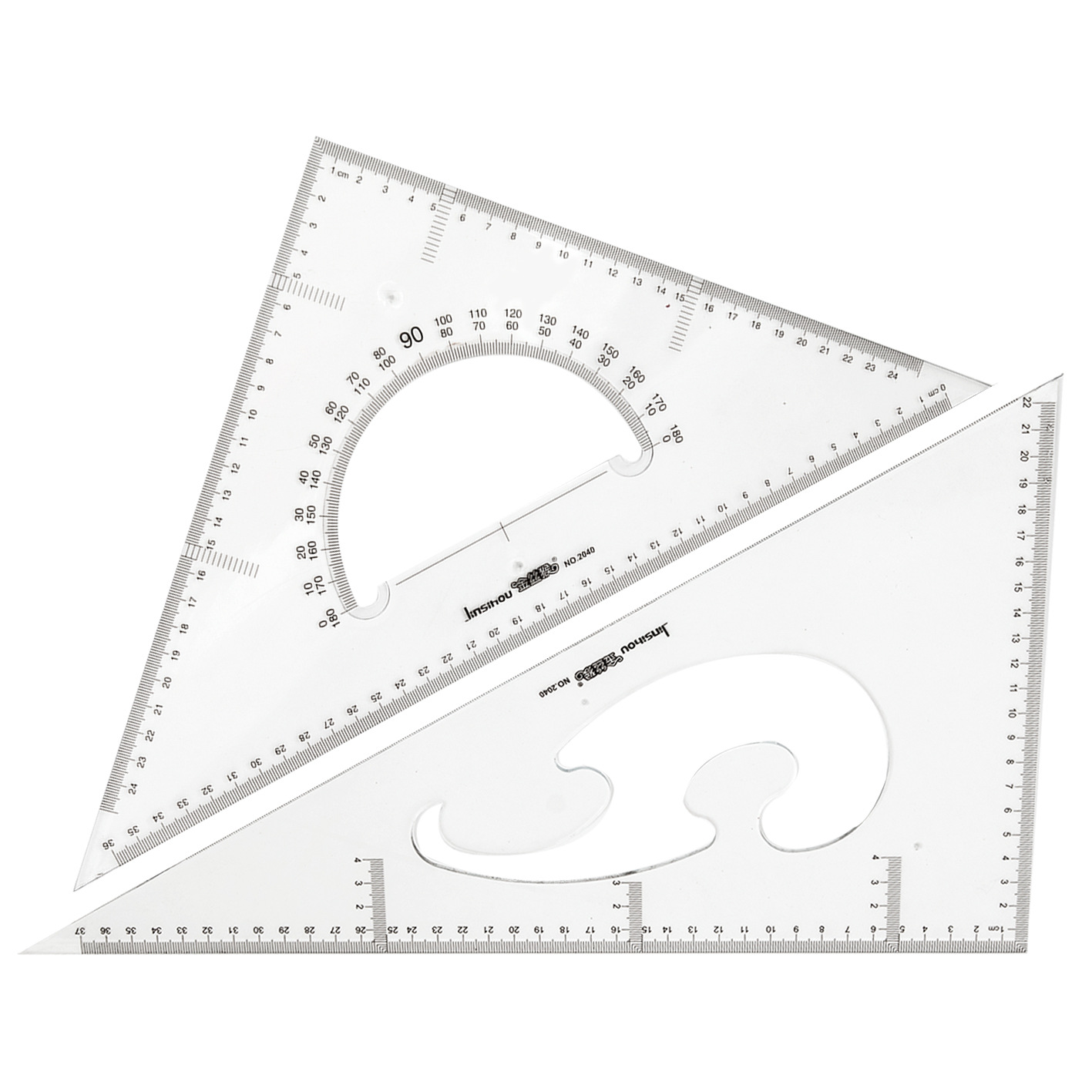 15 / 20 / 25 / 35 / 40 / 45cm juego de regla triangular mono de oro papelería estudiantes herramientas de dibujo gran tabla triangular