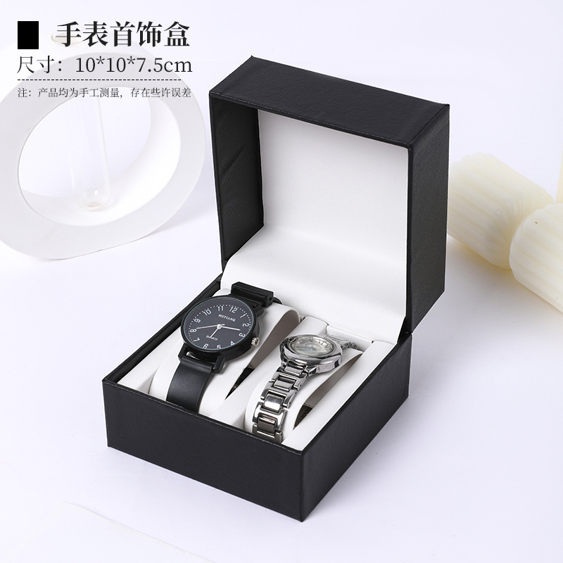 Caja de embalaje para reloj de cuero PU con tapa abatible, caja de almacenamiento cuadrada para reloj mecánico de alta gama, elegante para regalar