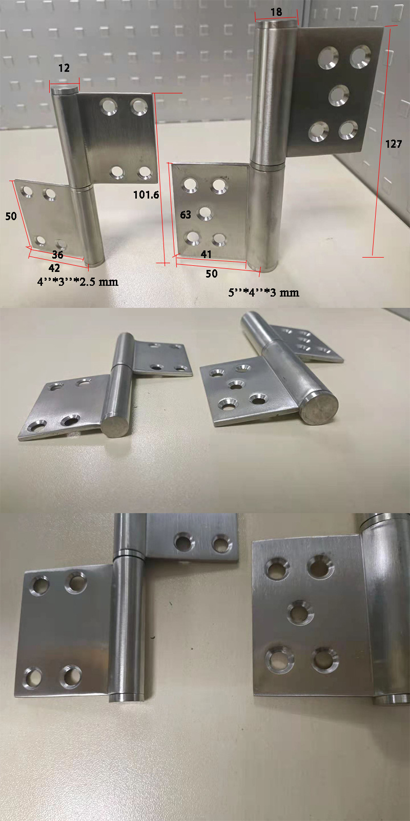 厂家批发4寸5寸旗形铰防盗门合页304不锈钢门铰防
