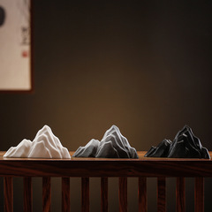 Rockery landscaping, exquisite tea pet ornaments, landscape fish tank, flowing water fountain landscaping, simulated snow mountain alpine bonsai