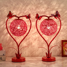 网红创意台灯结婚卧室婚房床头灯陪嫁送礼礼物红色喜庆一对长明灯