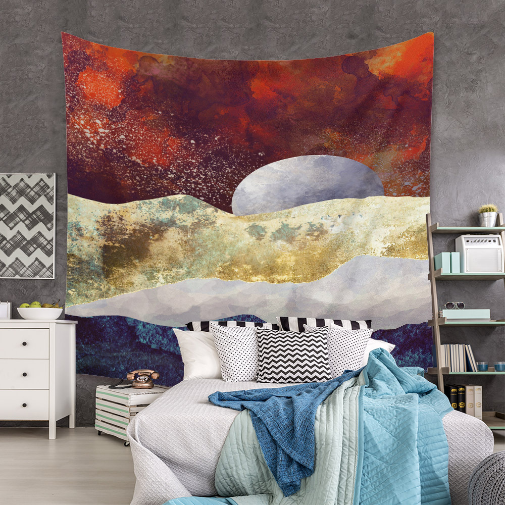 Bohemian Moon Mountain Painting Wall Cloth Decoration Tapestry Wholesale Nihaojewelry display picture 144