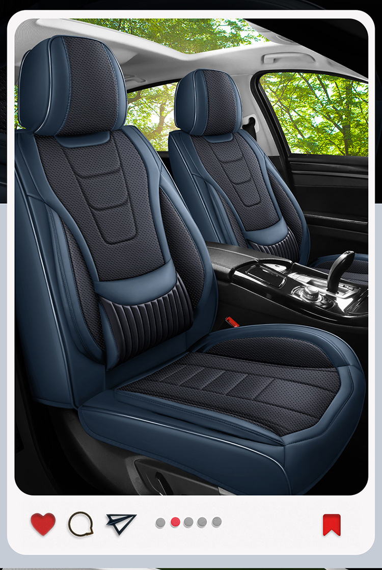 Cross-Border Four-Season Universal Car Seat Cushion Fully Surrounded Seat Cover Perforated Breathable Nappa Leather Seat Cover Summer Car Seat Cushion