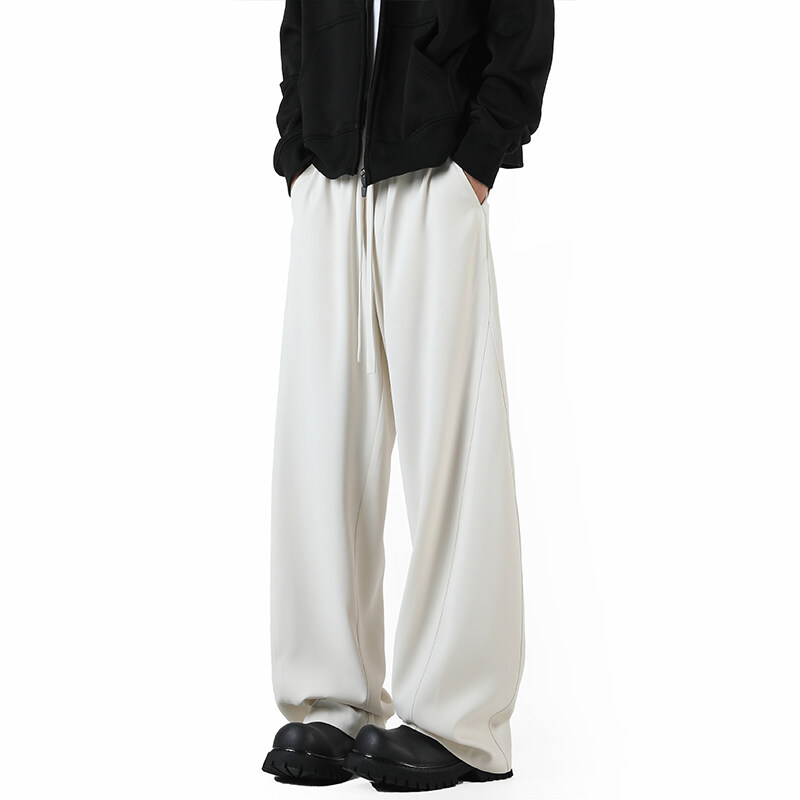 Schmale Herren-Herbsthose mit lockerem Fall, trendige, lässige Freizeithose mit weitem Bein für einen entspannten Look_voghion.com