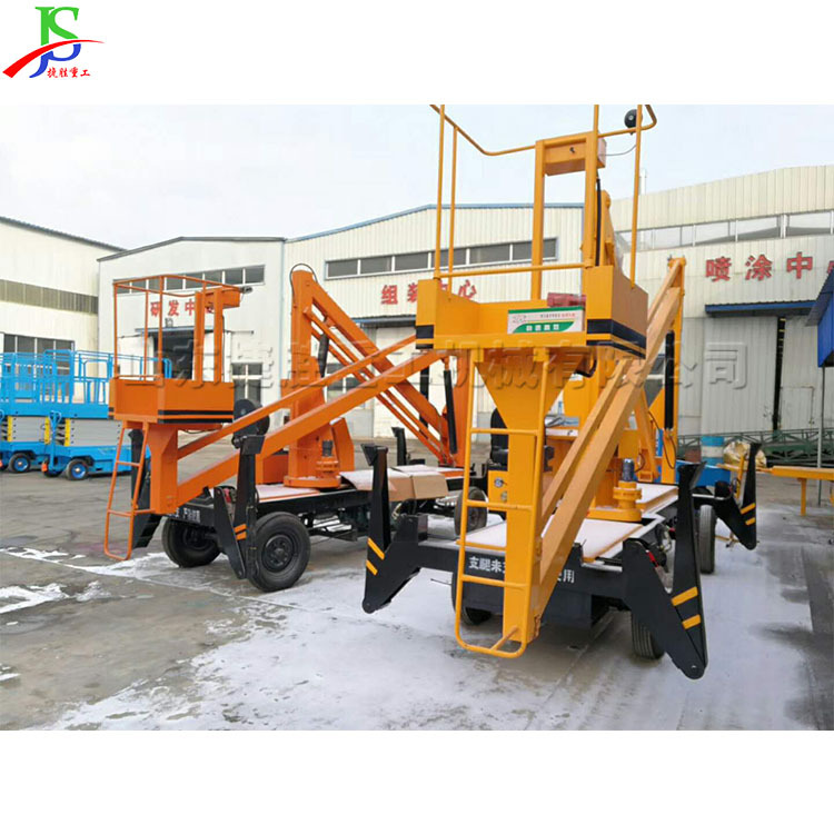 Plataforma de operación de elevación de tipo remolque para vehículo de plataforma de elevación diesel tipo brazo curvo para construcción de construcción