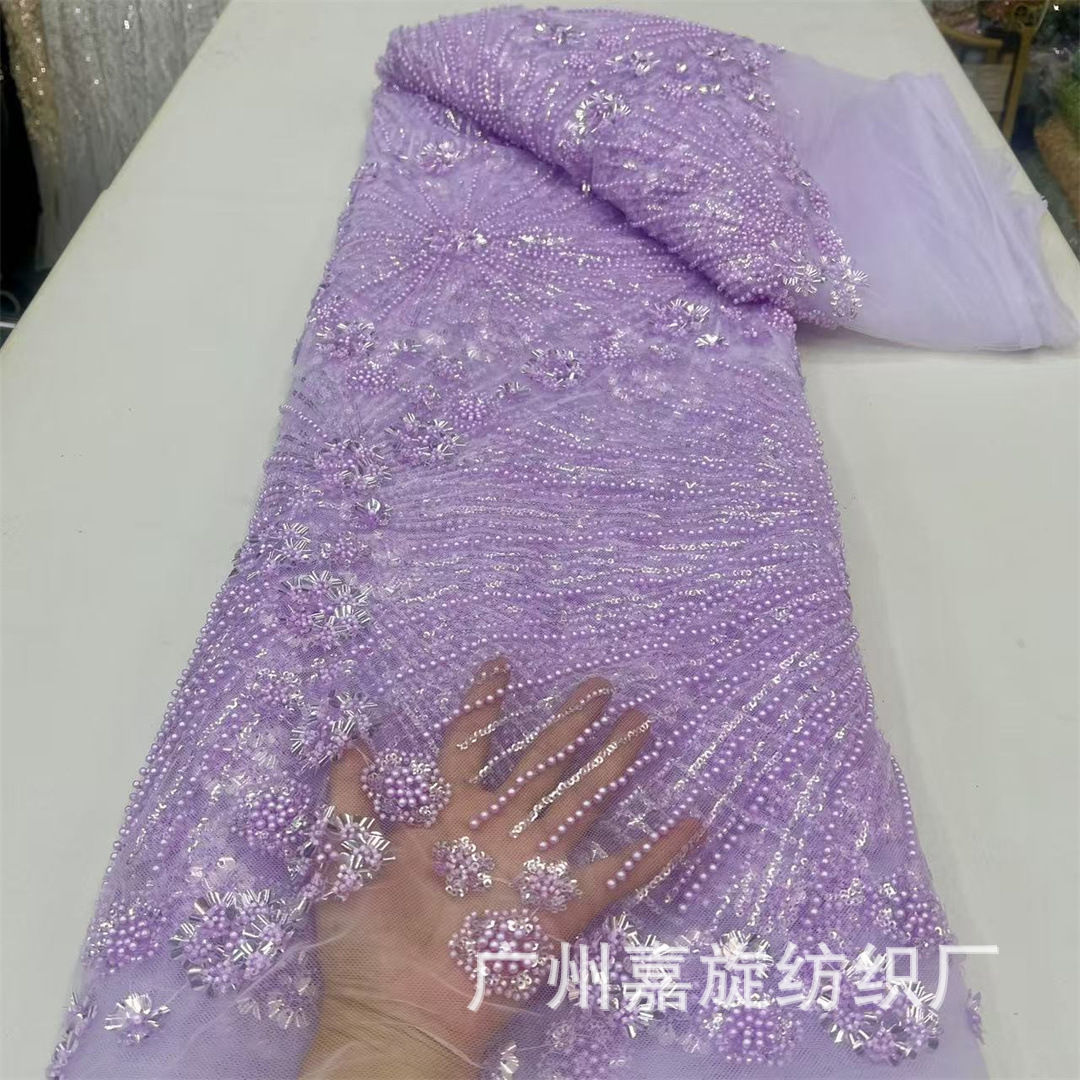 Modas nuevas fuegos artificiales gráficos sequinilla bola pequeña fresca rosa tela de encaje vestido infantil vestido de boda accesorios