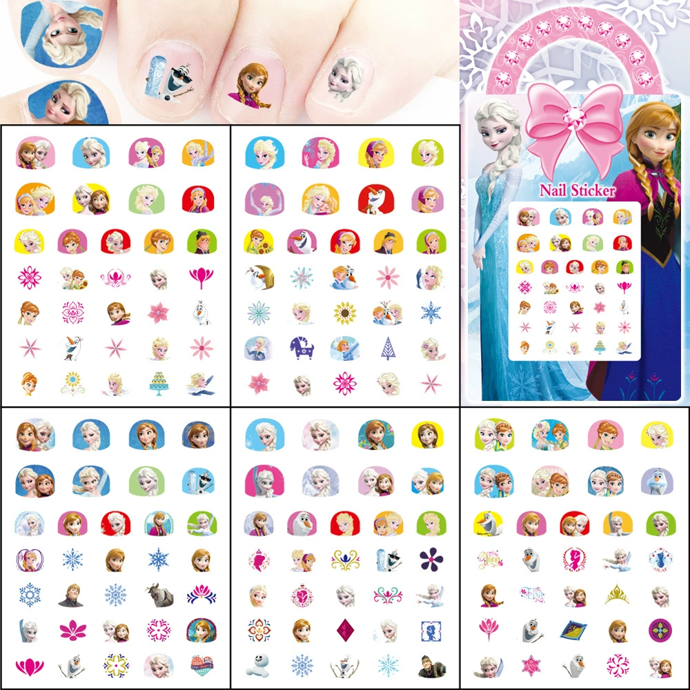 Трансграничный набор из 5 водонепроницаемых наклеек для ногтей для ногтей для детей мультфильм Frozen Aisa Anna наклейки для ногтей