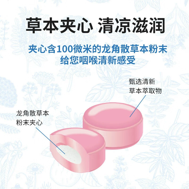 日本进口 龙角散 舒喉糖 柠檬口味 蓝莓口味 无糖 粉色 点缀 薄荷 薄荷 送老师