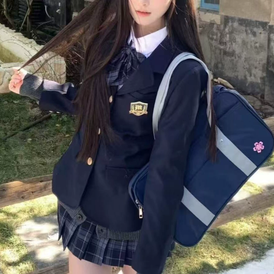 Jk униформа юбка пиджак весенне-осенний школьный стиль школьный костюм костюм