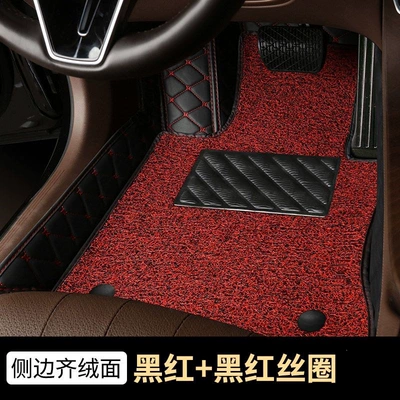 and passenger seats, single-layer, full-coverage | Ayaqaltılar (Kovriklər) - huiqi-black-and-red-black-and-red-silk-circle-double-layer-ordinary-style-main-driver-big-discount