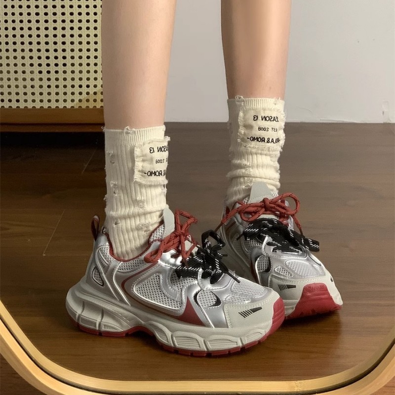 Two-tone autumn breathable shoelaces platform