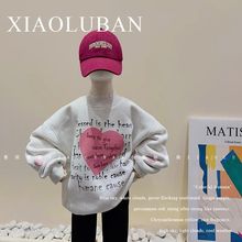 女童潮牌上衣韩国童装2025秋冬洋气卡通加绒男童卫衣儿童宽松百搭