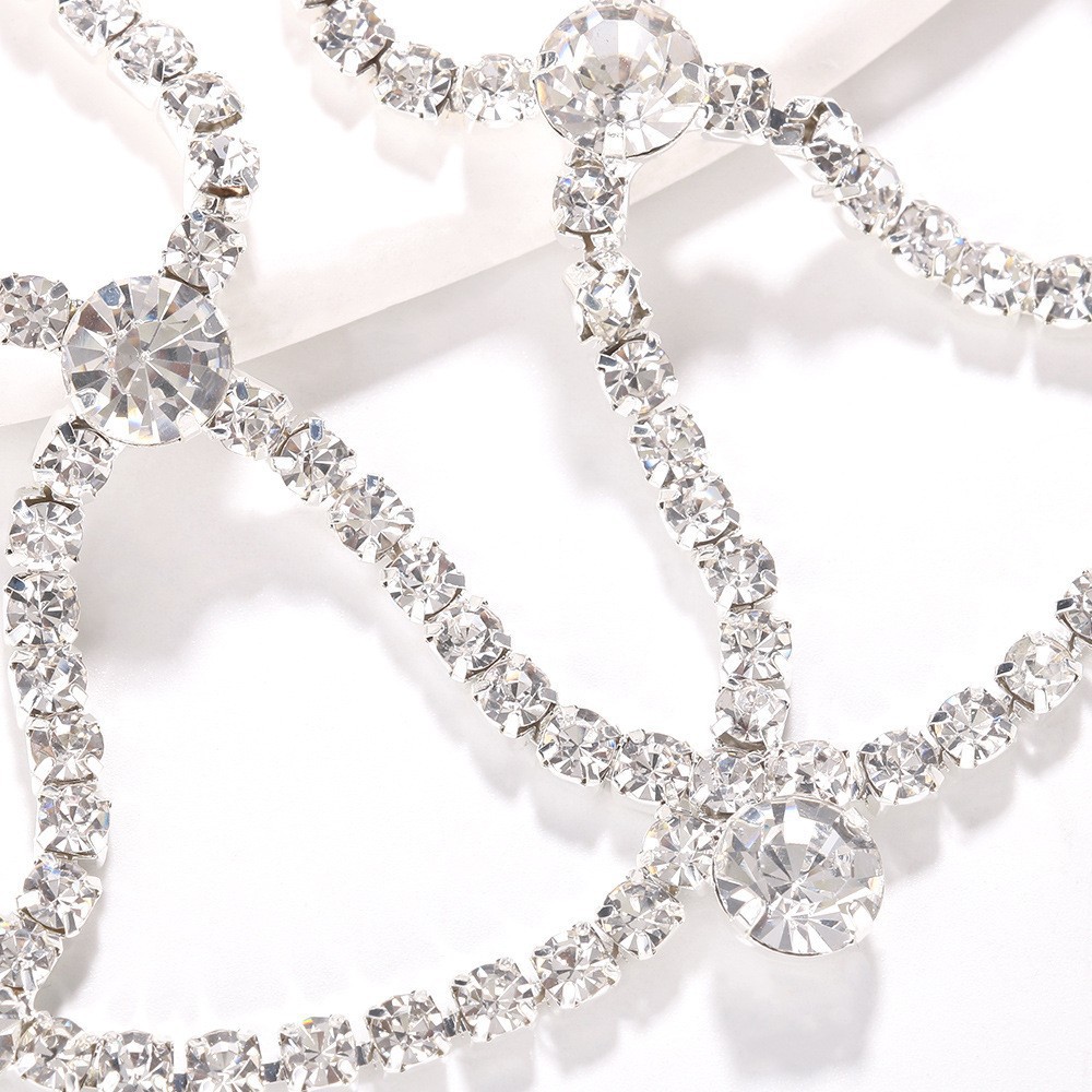 Amazon venta caliente cadena de cabello de malla alta sensación de diamante de novia accesorios de desfile para mujeres Headwear