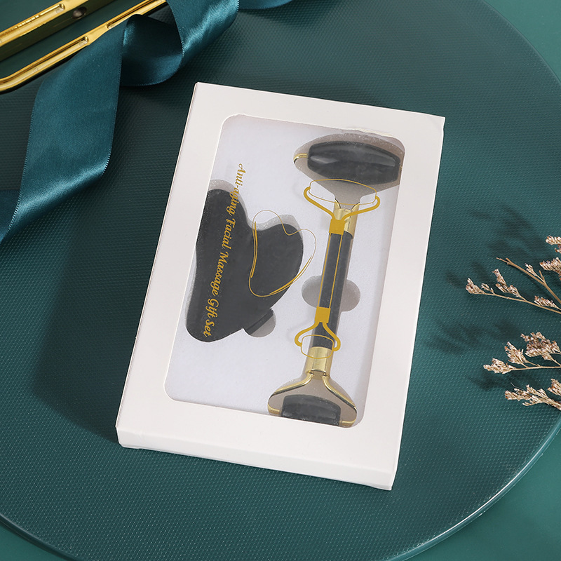 Caja de regalo de masaje facial de rueda de jade natural para masaje de placa de masaje de rueda de jade de suministro directo